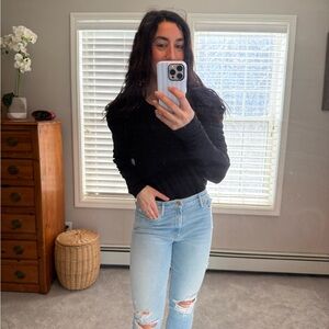 We the Free Black Long Sleeve Top